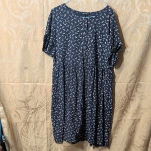 Madewell Short-Sleeve Button-Front Mini Dress in Spring Fling - dark baltic